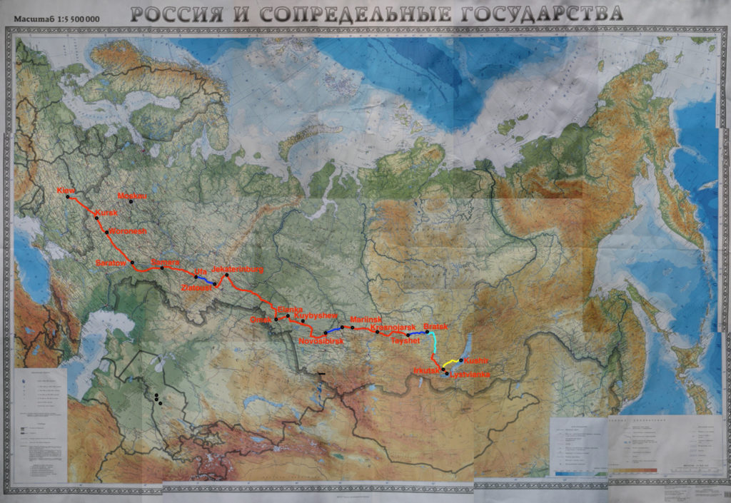 Sibirien, Karte, Fahrrad